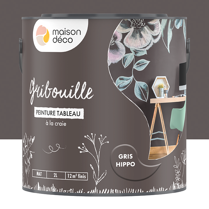 Peinture ardoise - mate - Gris hippo