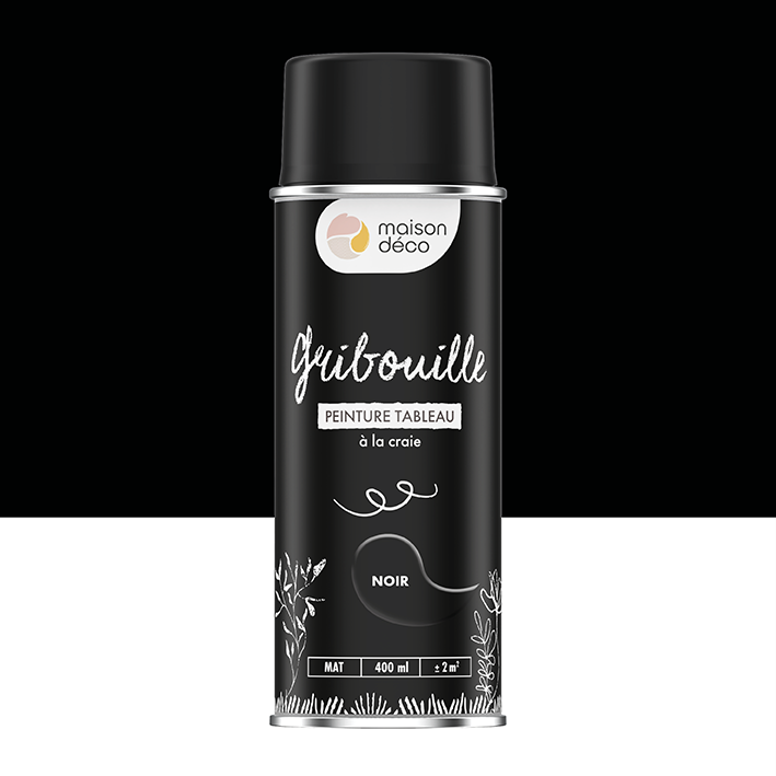 Peinture ardoise aérosol - mate - Noir