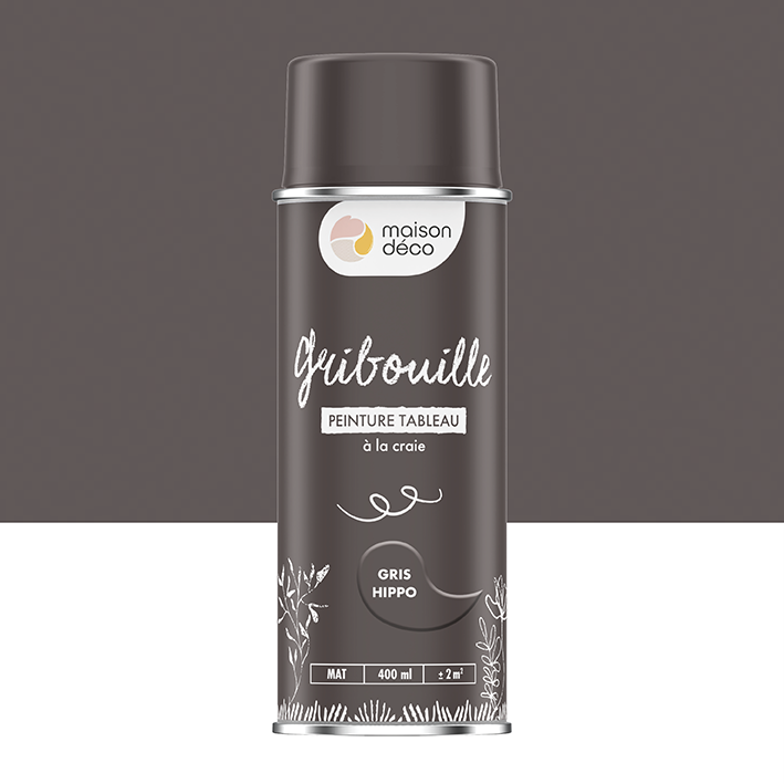 Peinture ardoise aérosol - mate - Gris hippo