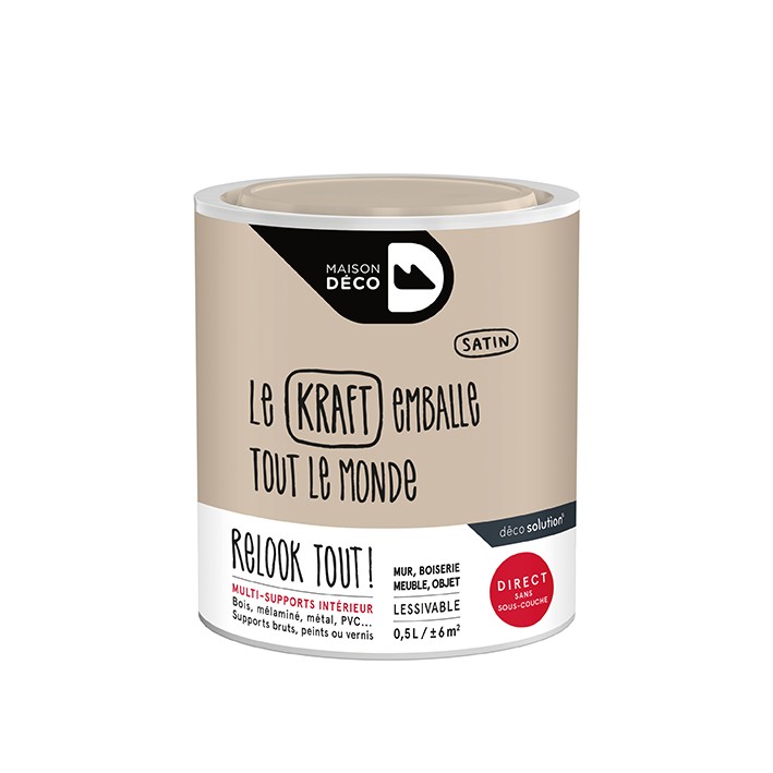 Peinture Relook Tout finition - Aspect satin - Kraft