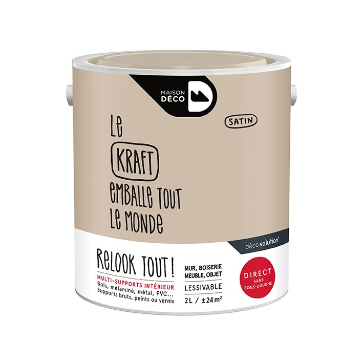 Peinture Relook Tout finition - Aspect satin - Kraft