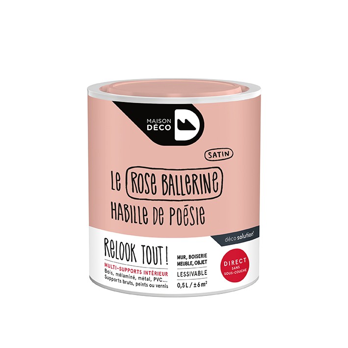 Peinture Relook Tout finition - Aspect satin - Rose ballerine