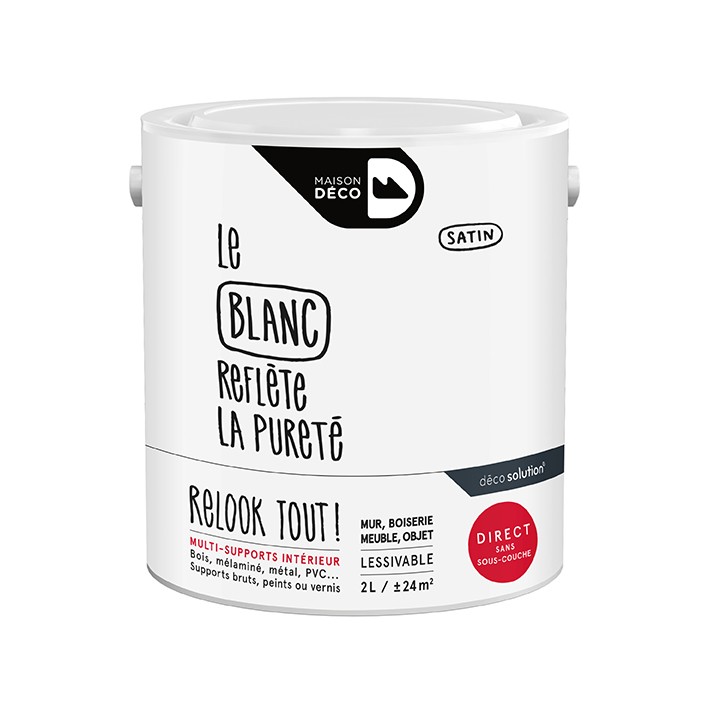 Peinture Relook Tout finition - Aspect satin - Blanc