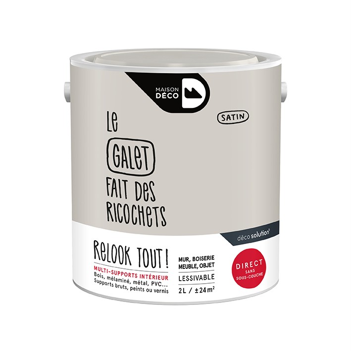 Peinture Relook Tout finition - Aspect satin - Galet 	