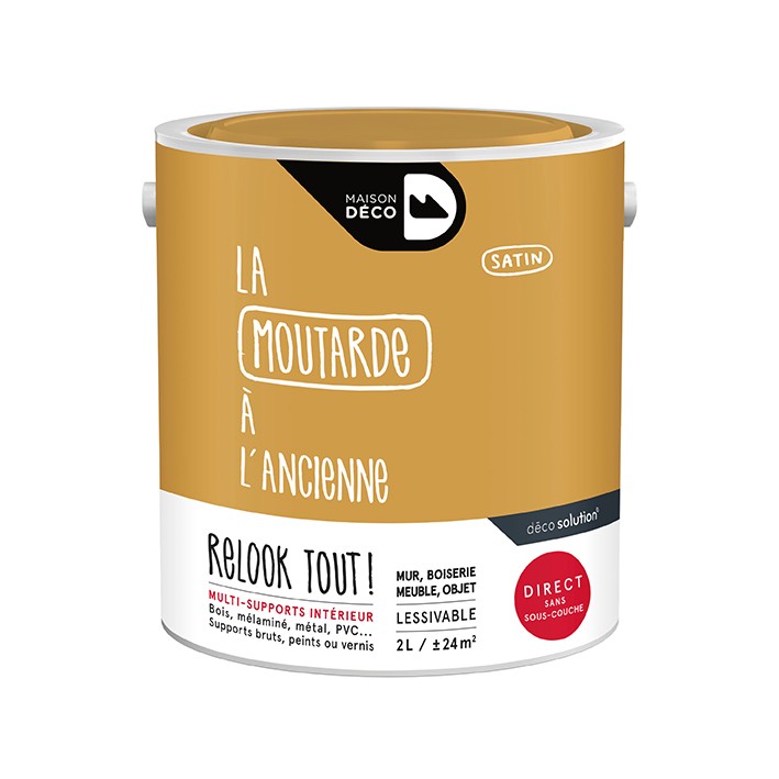 Peinture Relook Tout finition - Aspect satin - Moutarde