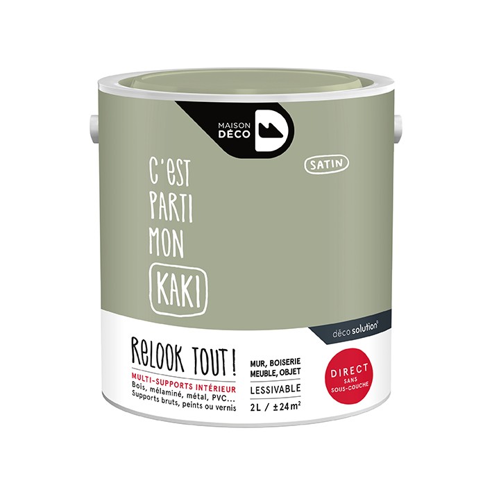 Peinture Relook Tout finition - Aspect satin - Kaki
