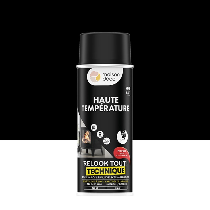 Peinture Relook Tout Technique - Haute Température - Noir Mat