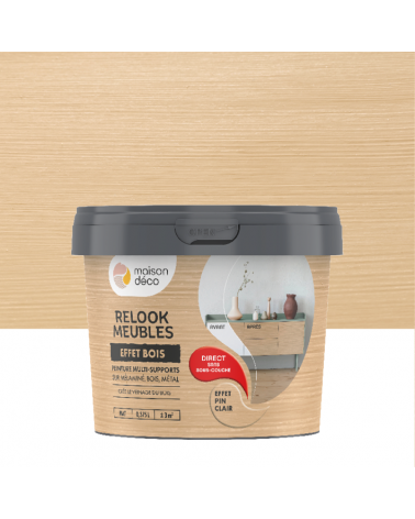 Modernisez vos meubles, portes et autres surfaces en bois avec la peinture Relook Bois Effet Bois! - Pin clair