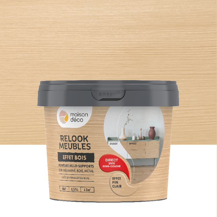 Peinture Relook Bois Effet Bois - Satin - Pin clair