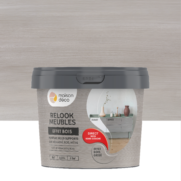 Peinture Relook Bois Effet Bois - Satin - Bois grisé