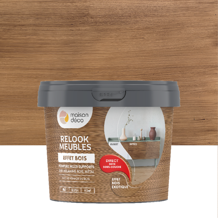 Peinture Relook Bois Effet Bois - Satin - Bois exotique 